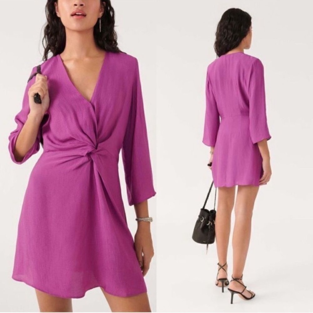 Ba&sh Purple Robe Gothie Violet Wrap Dress Size Small